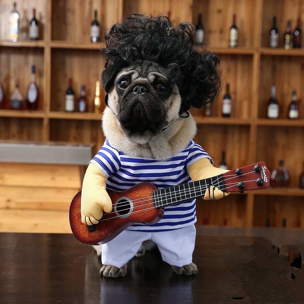 Funny Pet Dog Guitarist Costume – Cute Dress for Small Dogs - Homtoy