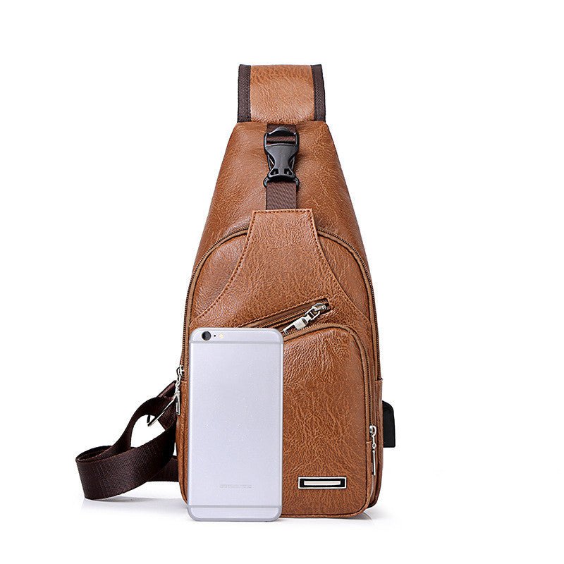 Casual Fashion Men's USB Charging Chest Bag - Homtoy