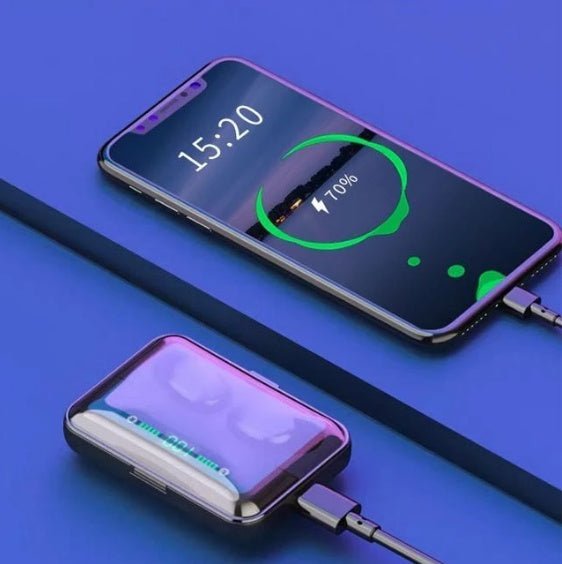 Multifunction Bluetooth Headset Binaural Movement Power Bank Phone Support - Homtoy