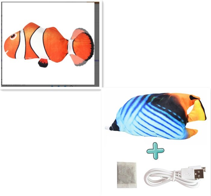 Electric Flopping Fish Cat Toy – USB Rechargeable Interactive Pet Toy - Homtoy