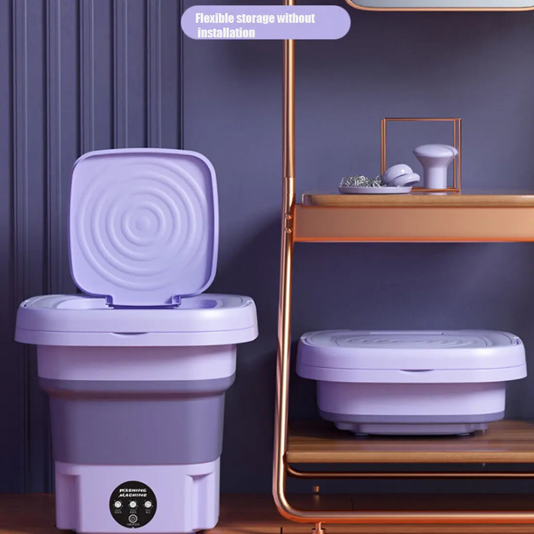 Portable Foldable Washing Machine 8L Mini Washer with Spin Dryer – Travel Laundry Machine for Baby Clothes, Underwear & Small Spaces