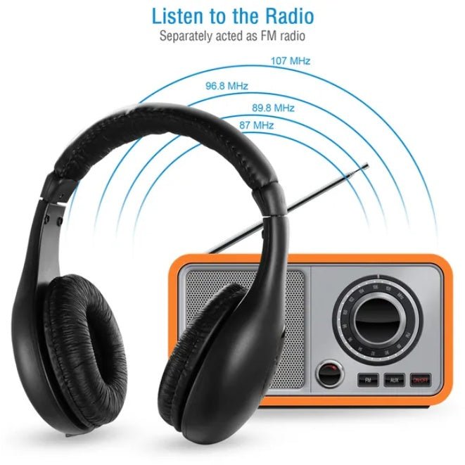 Wireless RF Headphones HiFi Over Ear Headsets RF Transmitter Receiver - Homtoy