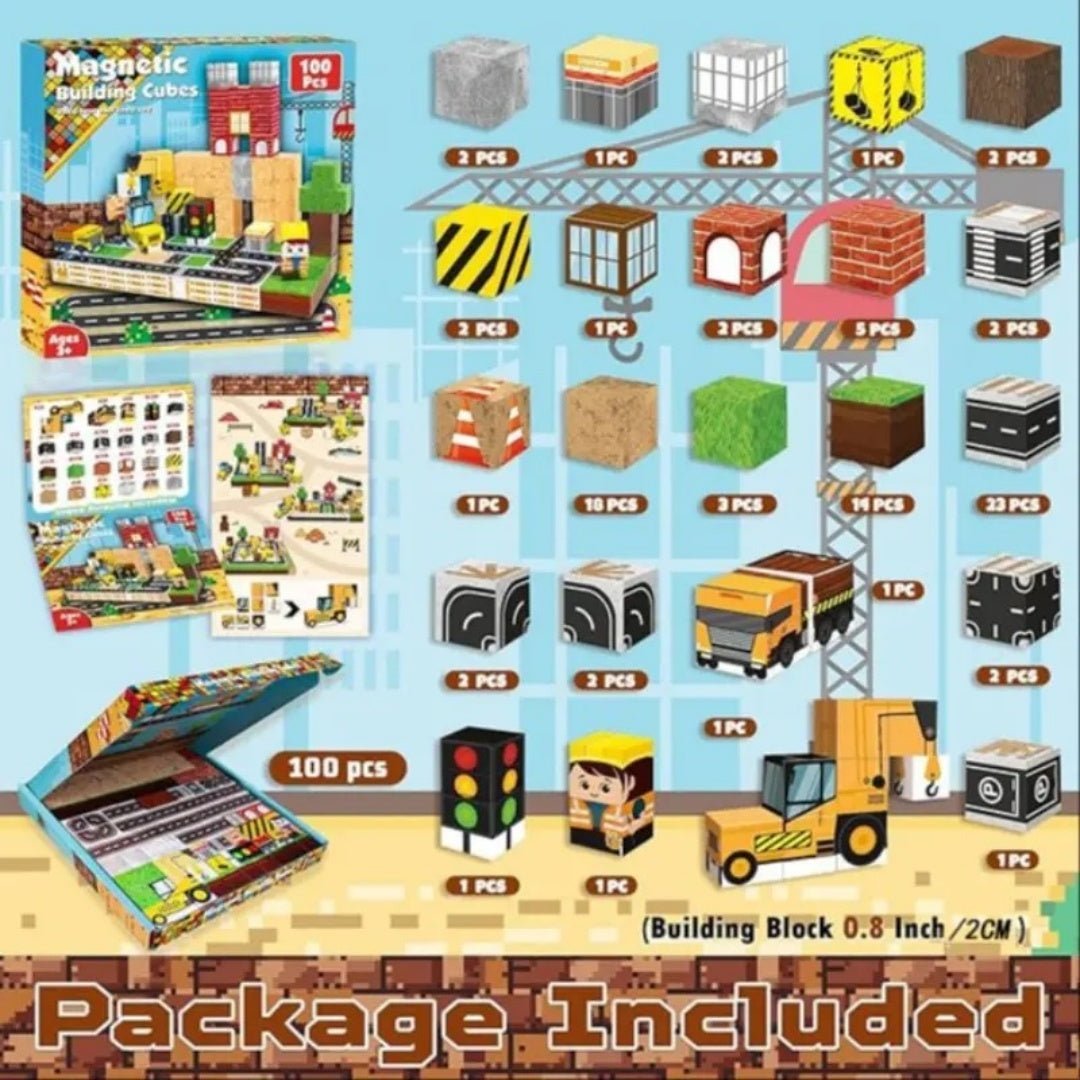 100PCS Magnetic Building Blocks – Engineering STEM Construction Toy - Homtoy