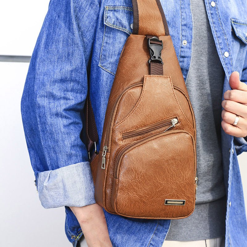 Casual Fashion Men's USB Charging Chest Bag - Homtoy