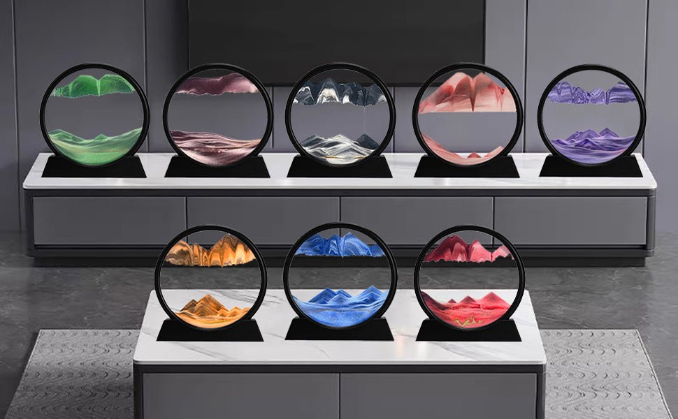 3D Dynamic Sand Art Liquid Motion, Moving Sand Art Picture Round Glass 3D Deep Sea Sandscape In Motion Display Flowing Sand Painting Relaxing Desk Toys - Homtoy