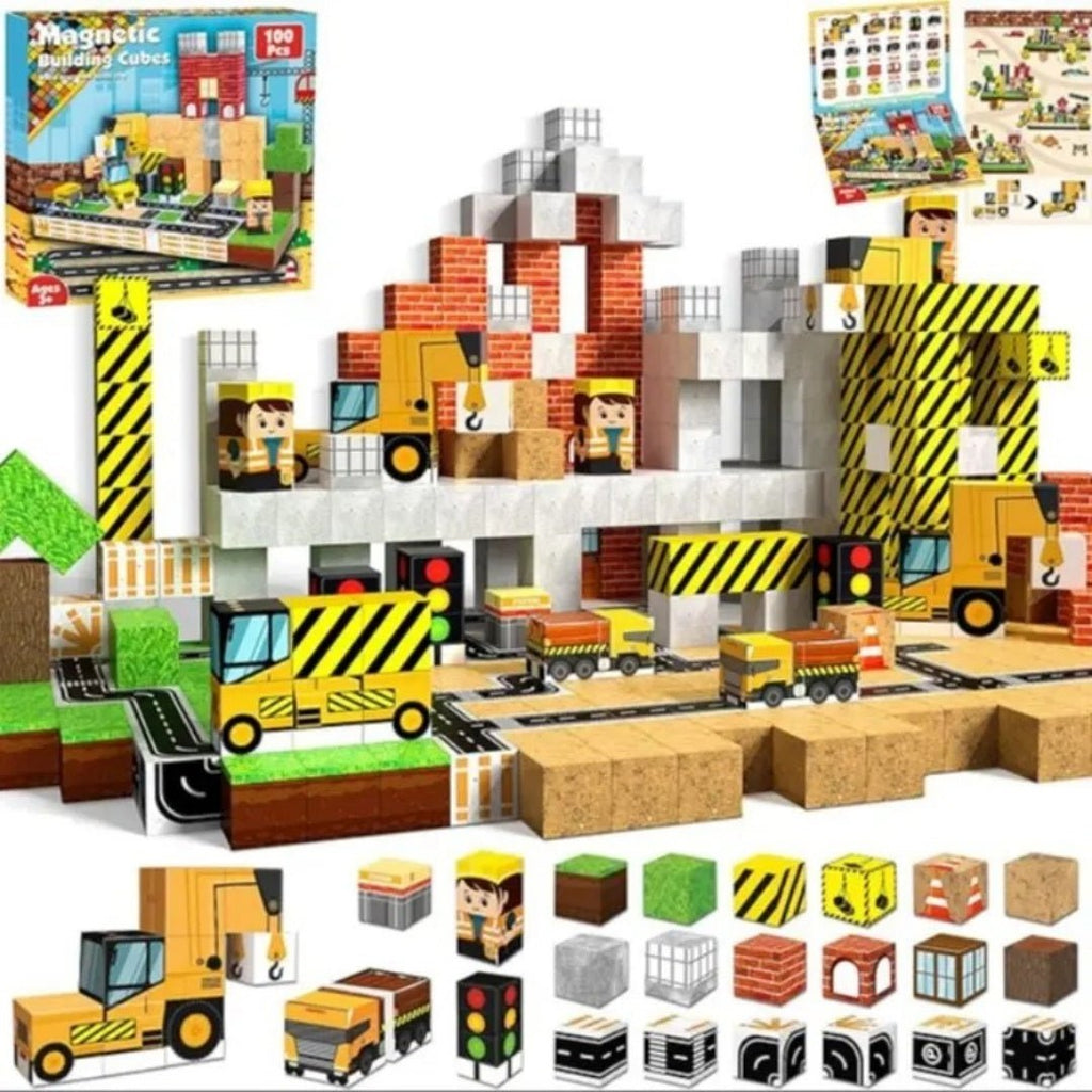 100PCS Magnetic Building Blocks – Engineering STEM Construction Toy - Homtoy