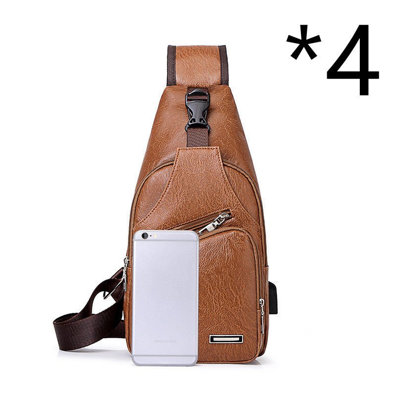 Casual Fashion Men's USB Charging Chest Bag - Homtoy